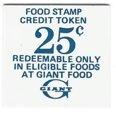 25 Cents - Food Stamp (Giant Food) ND front