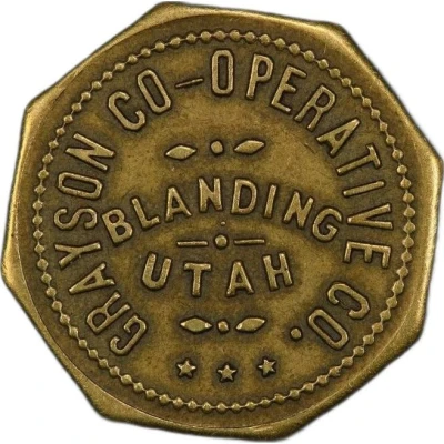 25 Cents - Grayson Cooperative Co Blanding, Utah ND front