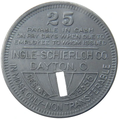 25 Cents - Indian Creek Coal Company (Indian Creek, Tennessee) ND back
