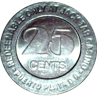 25 Cents - Jack Tar Casino (Puerto Plata) ND back