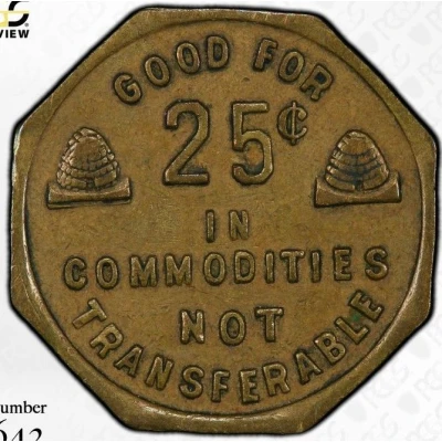 25 Cents - LDS Church Welfare Plan Salt Lake City, Utah back