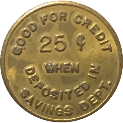 25 Cents Merchants Bank and Trust ND back