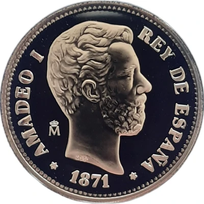 25 Pesetas - Amadeo I replica ND front