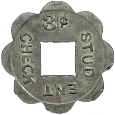 3 Cents - H T B Line Student Check (Beaver Falls, Pennsylvania) ND back