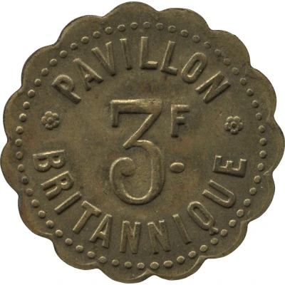 3 Francs - Pavillon Britannique - Paris [75] ND front