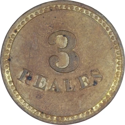 3 Reales (Esteban de Leon, Belize) ND back