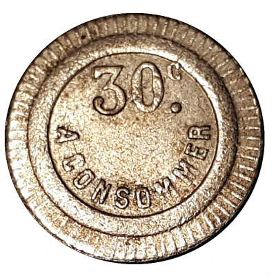 30 Centimes - A Consommer Rooster ND back