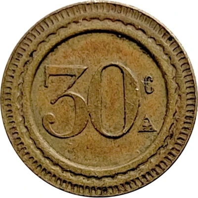 30 Centimes - A. Guiraud (Winged Lion) ND back