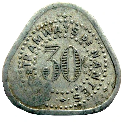 30 Centimes - Tramways de Nantes (44) ND front