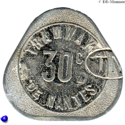 30 Centimes Tramways de Nantes [44] ND front
