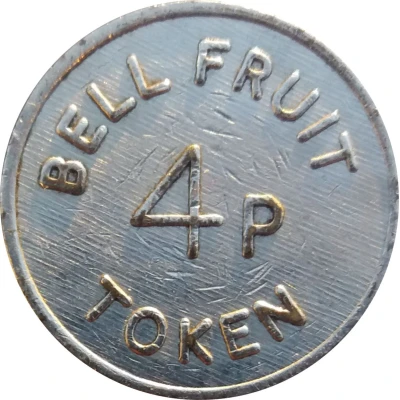 4 Pence - Bell Fruit Token (Nickel plated Brass) ND back