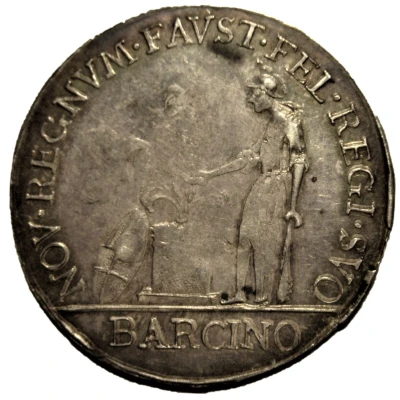 4 Reales - Charles IV proclamation medal; Barcelona back