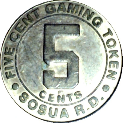 5 Cent Gaming Token - Playa Chiquita ND front