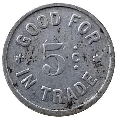 5 Cent - National Pocket Billiard Parlor ND back