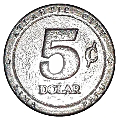 5 Centavos - Casino Atlantic City ND back