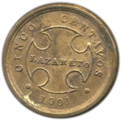 5 Centavos Leprosarium Coinage back