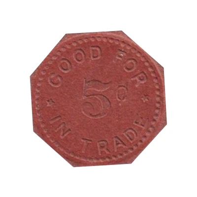 5 Cents - A & P Bar (Omaha, Nebraska) ND back