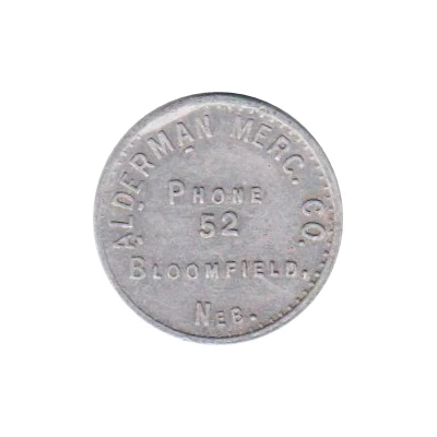 5 Cents - Aldermen Merchandise Company (Bloomfield, Nebraska) ND front