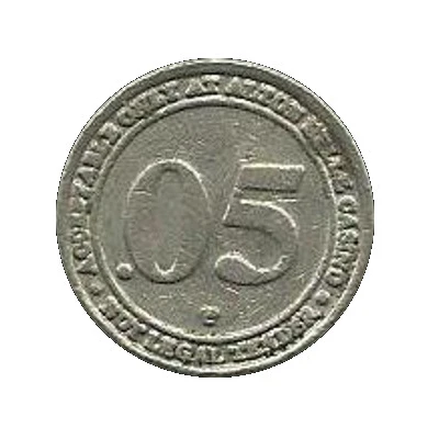 5 Cents - Alton Belle Casino (Alton, Illinois) ND back