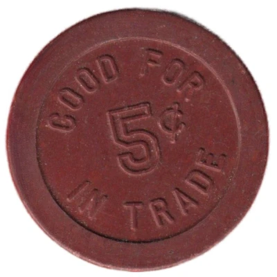5 Cents- Brown Derby (Chicago, Illinois) ND back