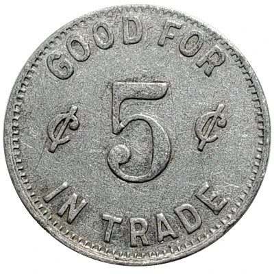 5 Cents - Chas. W. Rager (Latham, Illinois) ND back