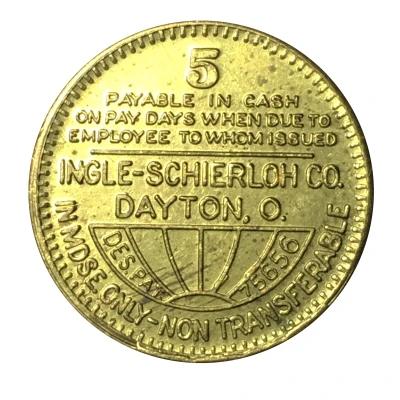 5 Cents - Clean Eagle Coal Co. (Mallory, West Virginia) ND back