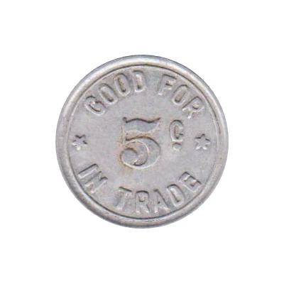 5 Cents - Emmett Burns Canteen (Friend, Nebraska) ND back
