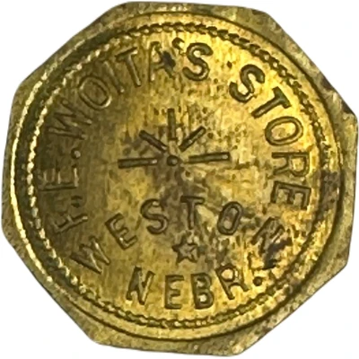 5 Cents - F. E. Woita's Store (Weston, Nebraska) ND front