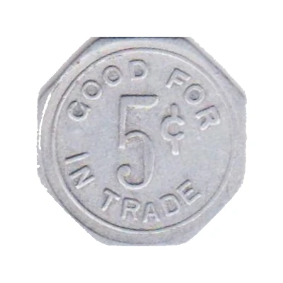 5 Cents - H.C. Goings (Tecumseh, Nebraska) ND back