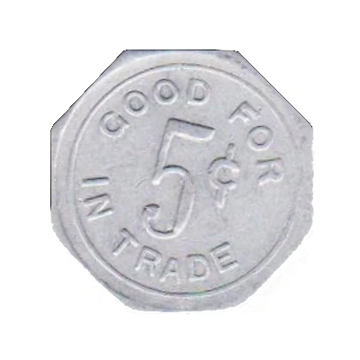 5 Cents - H.C. Goings (Tecumseh, Nebraska) ND back