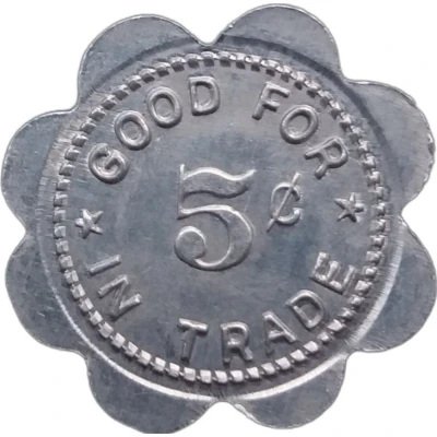 5 Cents - Hauschild Brothers Tavern Papillion, Nebraska ND back