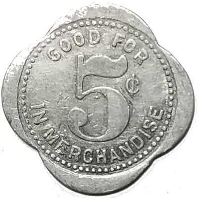 5 Cents - Herr Merc. Co. Inc. (Wishek, North Dakota) ND back