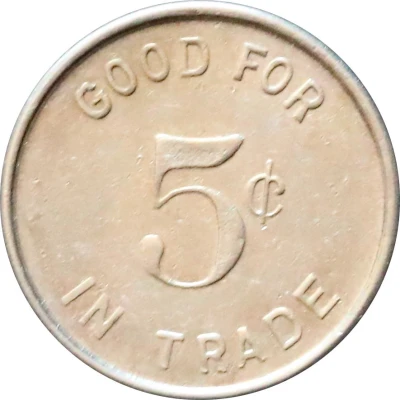 5 Cents - Hop Yick; Watsonville, Santa Cruz County; Pajaro, Monterey County, California ND back