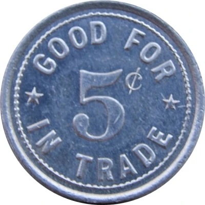5 Cents - J. J. Egan (Milwaukee, Wisconsin) ND back
