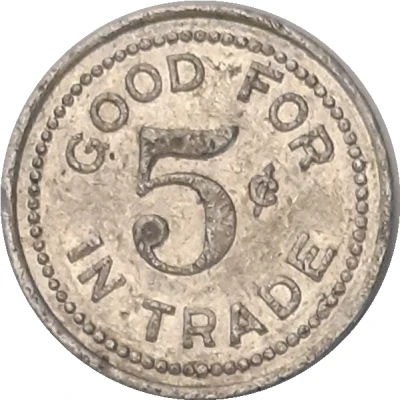 5 Cents - John Konko Restaurant (Dunkirk, New York) ND back