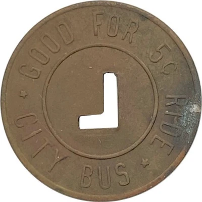 5 Cents - Lexington Railway System City Bus Lexington, Kentucky back