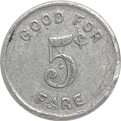 5 Cents - Mason City and Clear Lake Traction Co. (Mason City, Iowa) ND back