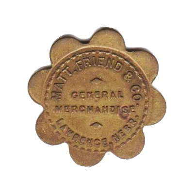5 Cents - Matt. Friend and Company (Lawrence, Nebraska) ND front