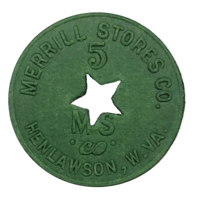 5 Cents - Merrill Stores Co. Henlawson, West Virginia front