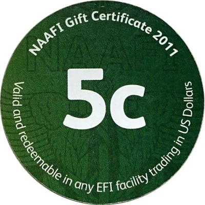 5 Cents - NAAFI Gift Certificate back