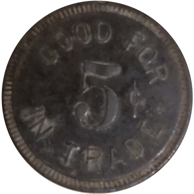 5 Cents - N.J. Pfeffer (Warren, Minnesota) ND back