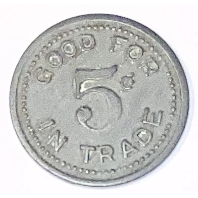 5 Cents- Patterson and Wahl Streator, Illinois ND back