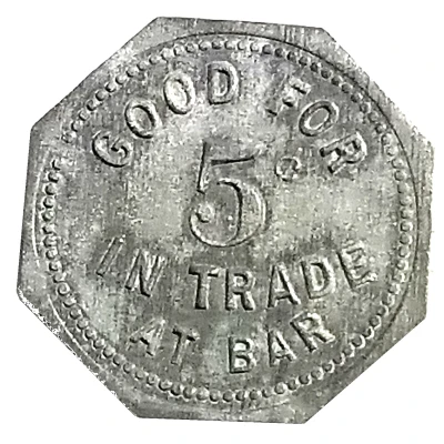 5 Cents - Roosevelt Dem. Club ND back