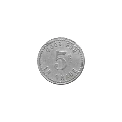 5 Cents - Sim Brown's Cold Drink Stand ND back