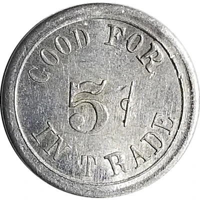 5 Cents - Slayton Mercantile Company (Lavina, Montana) ND back