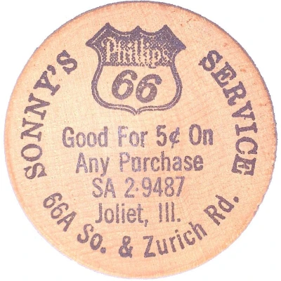 5 Cents - Sonny's Service (Joliet, Illinois) ND front