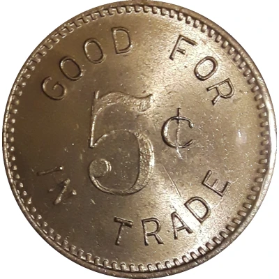 5 Cents - Stubs Place (Faribault, Minnesota) ND back