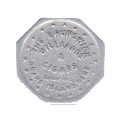 5 Cents - The Brunswick Billiards and Cigars (Grand Island, Nebraska) ND front