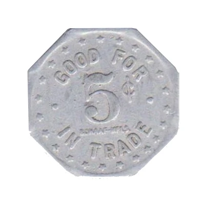 5 Cents - The Brunswick Billiards and Cigars (Grand Island, Nebraska) ND back