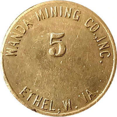 5 Cents - Wanda Mining Co., Inc. Ethel, West Virginia back